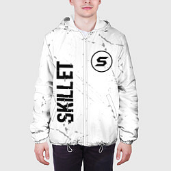 Куртка с капюшоном мужская Skillet glitch на светлом фоне вертикально, цвет: 3D-белый — фото 2