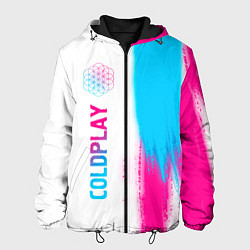 Мужская куртка Coldplay neon gradient style по-вертикали