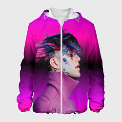 Куртка с капюшоном мужская Lil Peep фиолетовый лук, цвет: 3D-белый