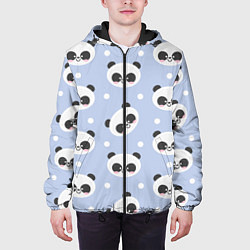 Куртка с капюшоном мужская Милая мультяшная панда, цвет: 3D-черный — фото 2