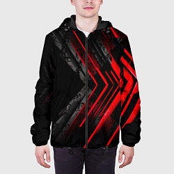 Куртка с капюшоном мужская Японский стиль и стрелки, цвет: 3D-черный — фото 2
