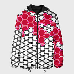 Мужская куртка Красная энерго-броня из шестиугольников