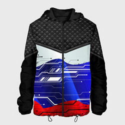 Куртка с капюшоном мужская Стёганные ромбы: русский хакер, цвет: 3D-черный