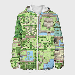 Куртка с капюшоном мужская Zelda: карта, цвет: 3D-белый