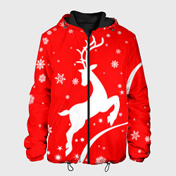 Куртка с капюшоном мужская Christmas deer, цвет: 3D-черный