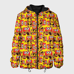 Куртка с капюшоном мужская Мультяшные разноцветные монстрики, цвет: 3D-черный