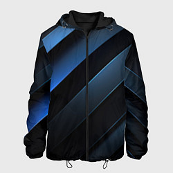 Куртка с капюшоном мужская Синий хаос, цвет: 3D-черный