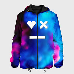 Куртка с капюшоном мужская Love death and robots serial gradient, цвет: 3D-черный
