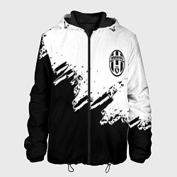 Куртка с капюшоном мужская Juventus black sport texture, цвет: 3D-черный
