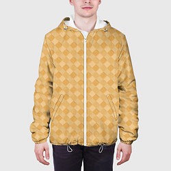 Куртка с капюшоном мужская Текстура лаптевого плетения, цвет: 3D-белый — фото 2