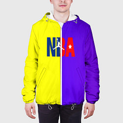 Куртка с капюшоном мужская NBA sport полосы, цвет: 3D-белый — фото 2
