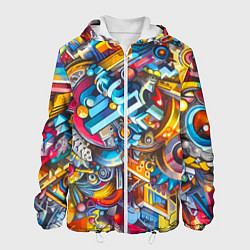 Куртка с капюшоном мужская Фантазийный паттерн - граффити, цвет: 3D-белый