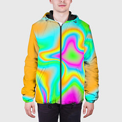 Куртка с капюшоном мужская Цветная карта теплоты, цвет: 3D-черный — фото 2