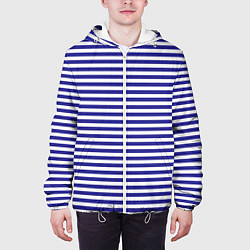 Куртка с капюшоном мужская Тельняшка моряка, цвет: 3D-белый — фото 2