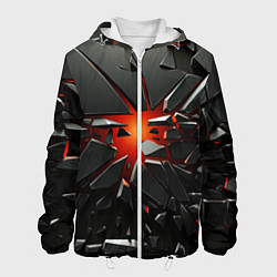 Куртка с капюшоном мужская Взрыв и черные камни, цвет: 3D-белый