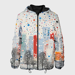 Мужская куртка Новогодний город и цветной снег