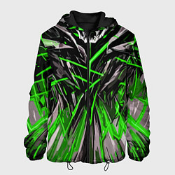 Куртка с капюшоном мужская Череп и зелёные полосы, цвет: 3D-черный