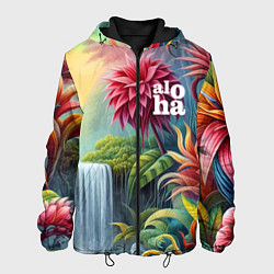 Мужская куртка Гавайские тропические цветы - алоха