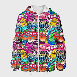 Куртка с капюшоном мужская Graffiti funny, цвет: 3D-белый