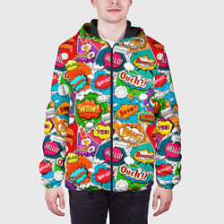 Куртка с капюшоном мужская Bang Boom Ouch pop art pattern, цвет: 3D-черный — фото 2