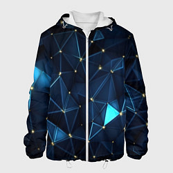Мужская куртка Синие осколки из мелких абстрактных частиц калейдо
