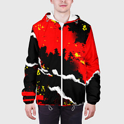Куртка с капюшоном мужская Abstractionism pattern, цвет: 3D-белый — фото 2