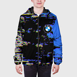 Куртка с капюшоном мужская BMW краски абстракция, цвет: 3D-черный — фото 2