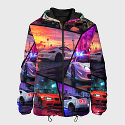 Куртка с капюшоном мужская GTA style cars, цвет: 3D-черный
