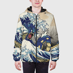 Куртка с капюшоном мужская Kanagawa wave - Gyarados, цвет: 3D-черный — фото 2