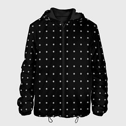 Куртка с капюшоном мужская Черный в белую точку, цвет: 3D-черный