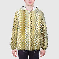 Куртка с капюшоном мужская Золотистый волнистый, цвет: 3D-белый — фото 2