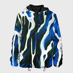 Мужская куртка Текучая краска белая и синяя