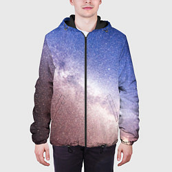 Куртка с капюшоном мужская Галактика млечный путь, цвет: 3D-черный — фото 2