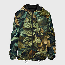 Мужская куртка Реалистичный камуфляж из листьев