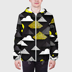 Куртка с капюшоном мужская Минимализм в облаках, цвет: 3D-белый — фото 2