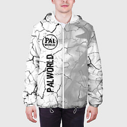 Куртка с капюшоном мужская Palworld glitch на светлом фоне по-вертикали, цвет: 3D-белый — фото 2