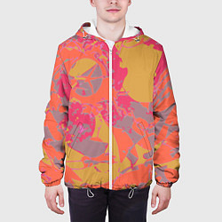Куртка с капюшоном мужская Цветной яркий камуфляж, цвет: 3D-белый — фото 2