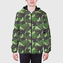 Куртка с капюшоном мужская Самолёты - камуфляж, цвет: 3D-черный — фото 2