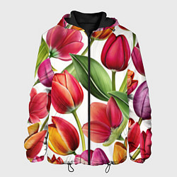 Мужская куртка Паттерн с тюльпанами