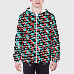 Куртка с капюшоном мужская Kojima glitch pattern studio, цвет: 3D-белый — фото 2