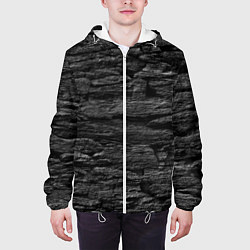 Куртка с капюшоном мужская Графитовый черный камень, цвет: 3D-белый — фото 2