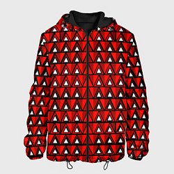 Мужская куртка Узор из треугольников с чёрной обводкой красный