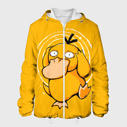 Куртка с капюшоном мужская Псидак желтая утка покемон, цвет: 3D-белый