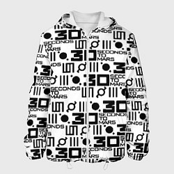 Куртка с капюшоном мужская Thirty Seconds to Mars pattern rock, цвет: 3D-белый