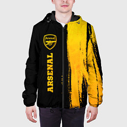 Куртка с капюшоном мужская Arsenal - gold gradient по-вертикали, цвет: 3D-черный — фото 2