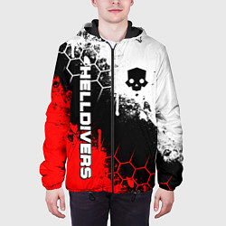Куртка с капюшоном мужская Helldivers 2: Skull Logo, цвет: 3D-черный — фото 2