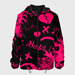 Куртка с капюшоном мужская Lil peep pink steel rap, цвет: 3D-черный