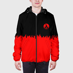 Куртка с капюшоном мужская Half life logo pattern steel, цвет: 3D-черный — фото 2