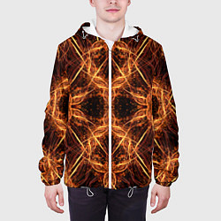 Куртка с капюшоном мужская Светящийся абстрактный пришелец, цвет: 3D-белый — фото 2