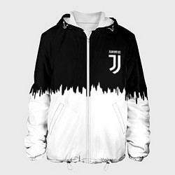 Куртка с капюшоном мужская Juventus белый огонь текстура, цвет: 3D-белый